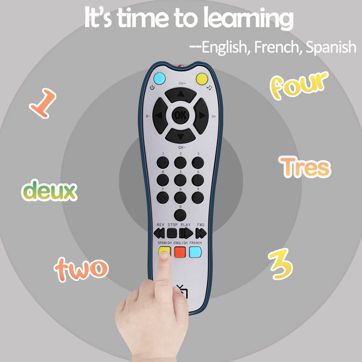 Activity-board  Jeu de télécommande TV réaliste pour bébé avec son et lumière, haut-parleur ajustable 