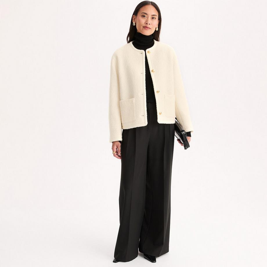 La Redoute Collections Veste col rond coupe ample en laine mélangée chaude  