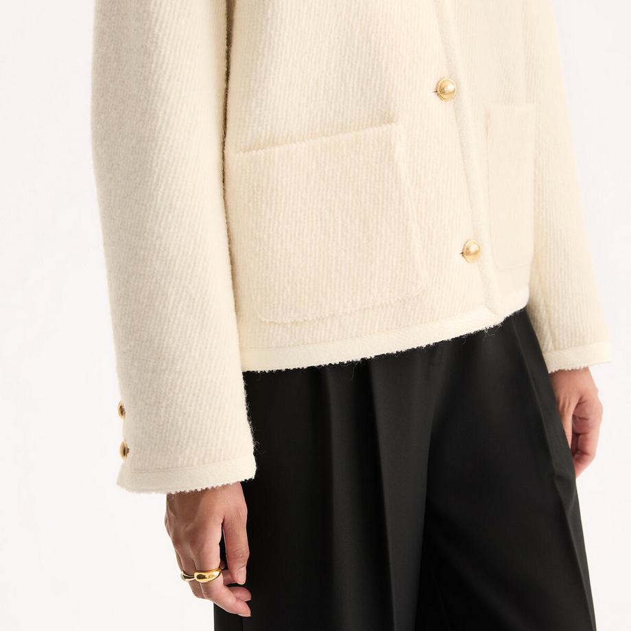 La Redoute Collections Veste col rond coupe ample en laine mélangée chaude  