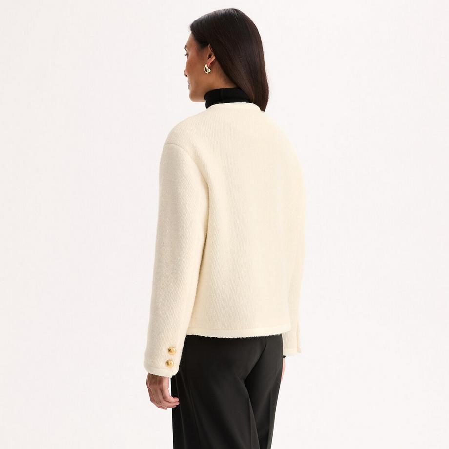 La Redoute Collections Veste col rond coupe ample en laine mélangée chaude  