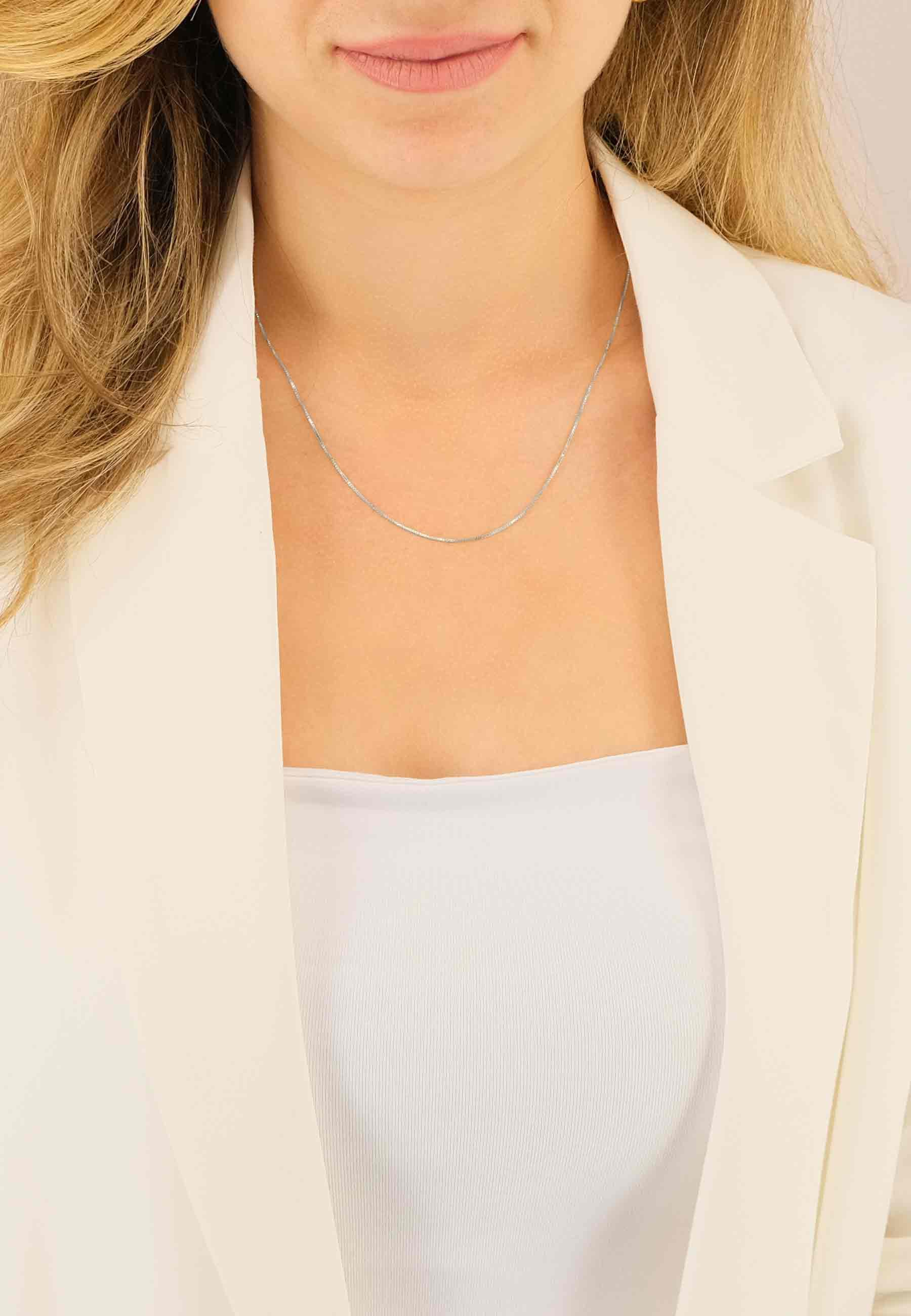 MUAU Schmuck  Collier Venezianer Weissgold 750, 0.6mm, 50cm 