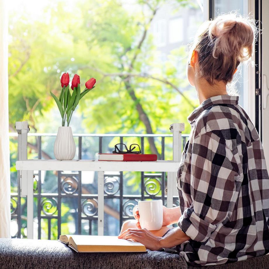 Northio Tavolo pieghevole in legno per balcone  