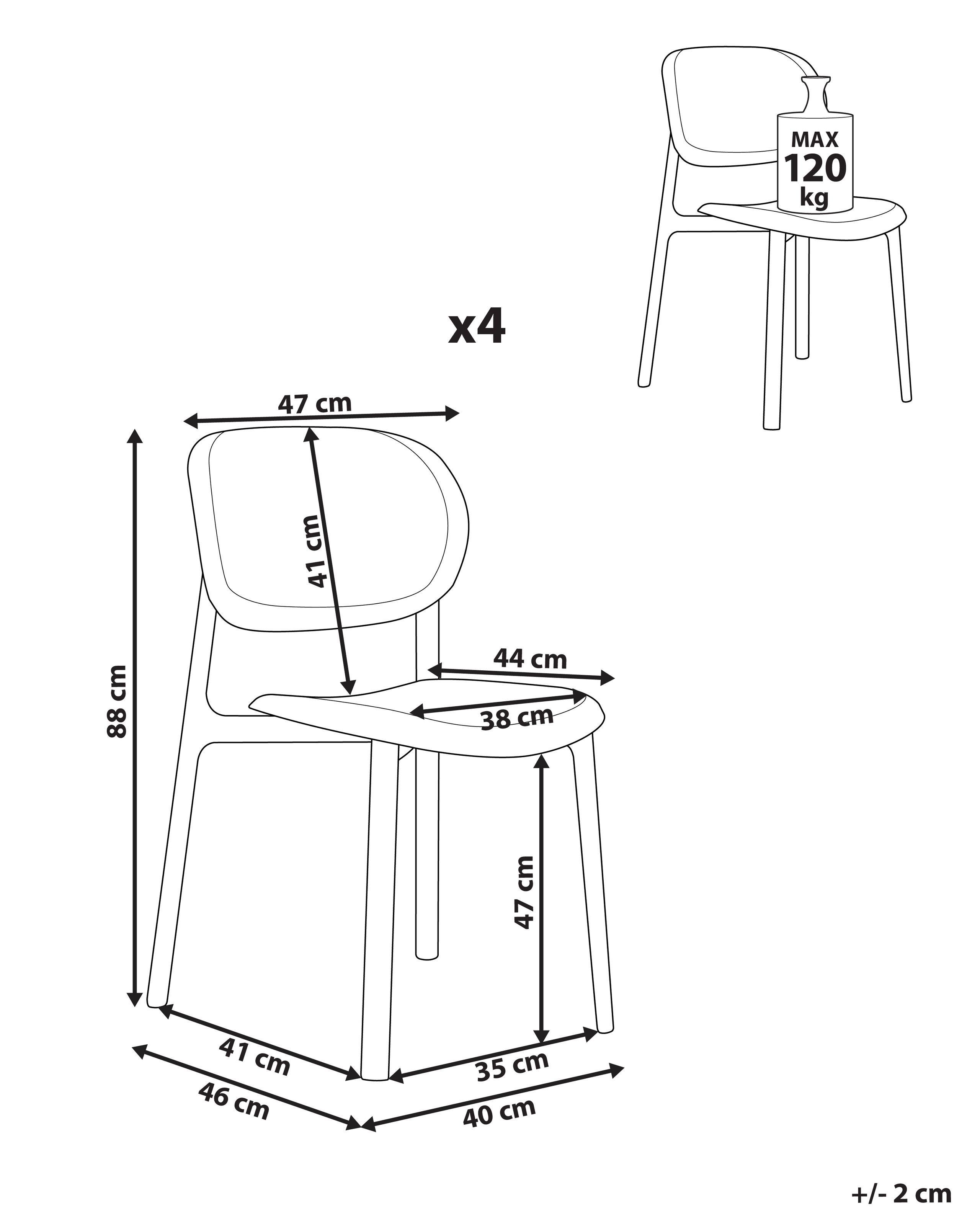 Beliani Set di 4 sedie da giardino en Polipropilene Minimalista MUSANO  