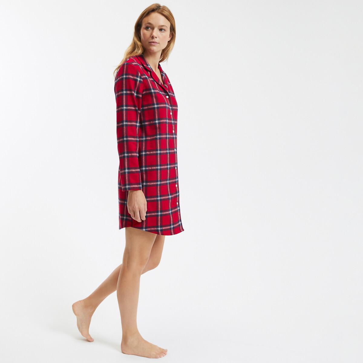 La Redoute Collections  Chemise de nuit à carreaux en flanelle 