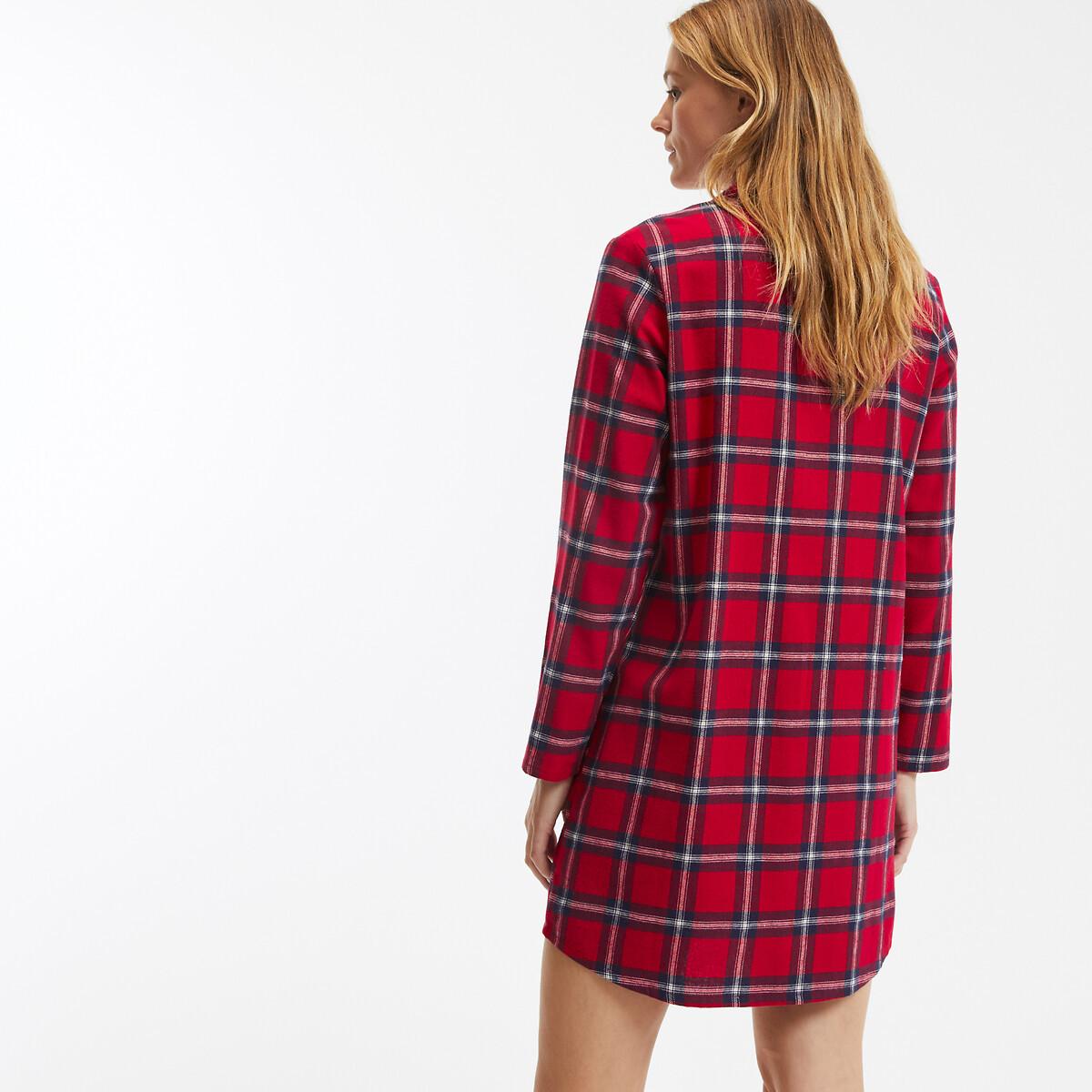 La Redoute Collections  Chemise de nuit à carreaux en flanelle 