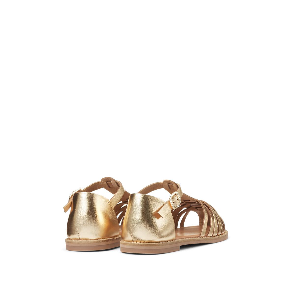 La Redoute Collections  Sandalen aus goldfarbenem Leder 