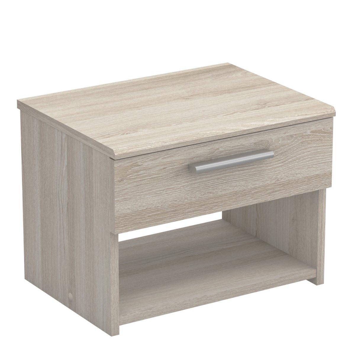 Calicosy kompakte und funktionelle Nachttisch mit 1 Schublade L42,5 cm, Dekor Helles Holz - Pricy  