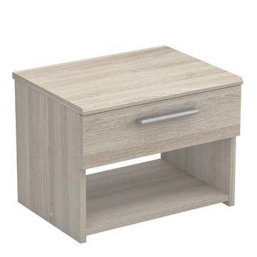 kompakte und funktionelle Nachttisch mit 1 Schublade L42,5 cm, Dekor Helles Holz - Pricy