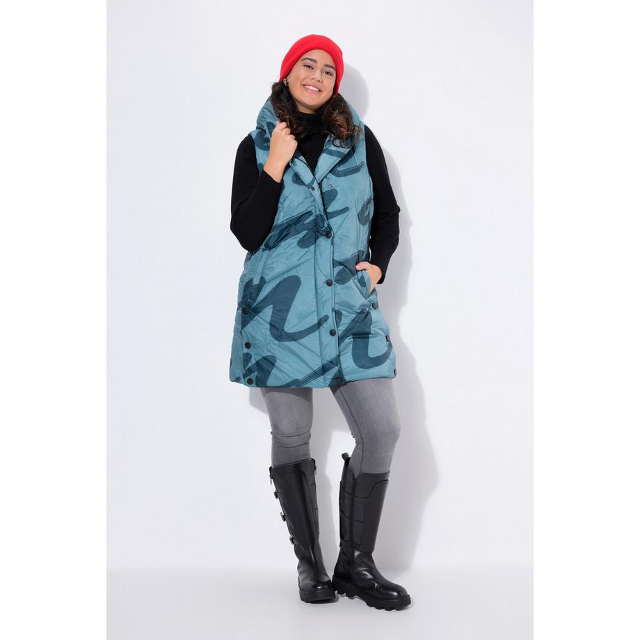 Ulla Popken Doudoune Matelassée Longue Imprimée Déperlante  