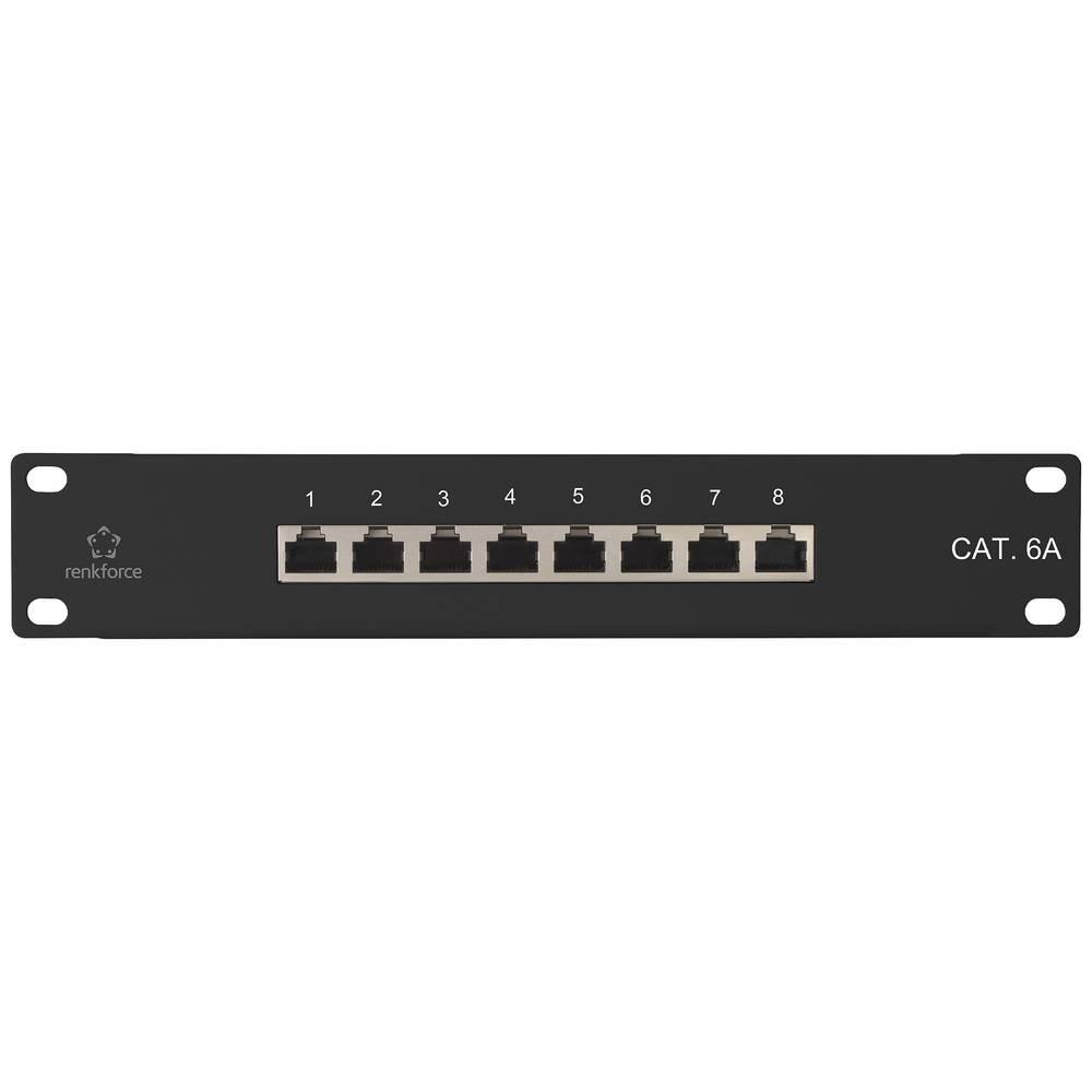 Renkforce  CAT.6A 10″ 1HE 8-Port Patchpanel 