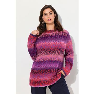 Maglione con righe a gradiente, collo alto e maniche lunghe