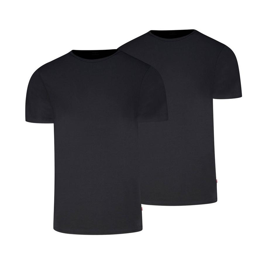 T-Shirt  2er Pack Bequem sitzend-Solid Crew 2P