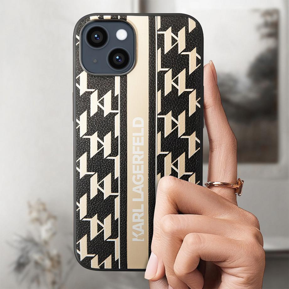 KARL LAGERFELD  Cover per iPhone 14 PU Monogram Stripe 