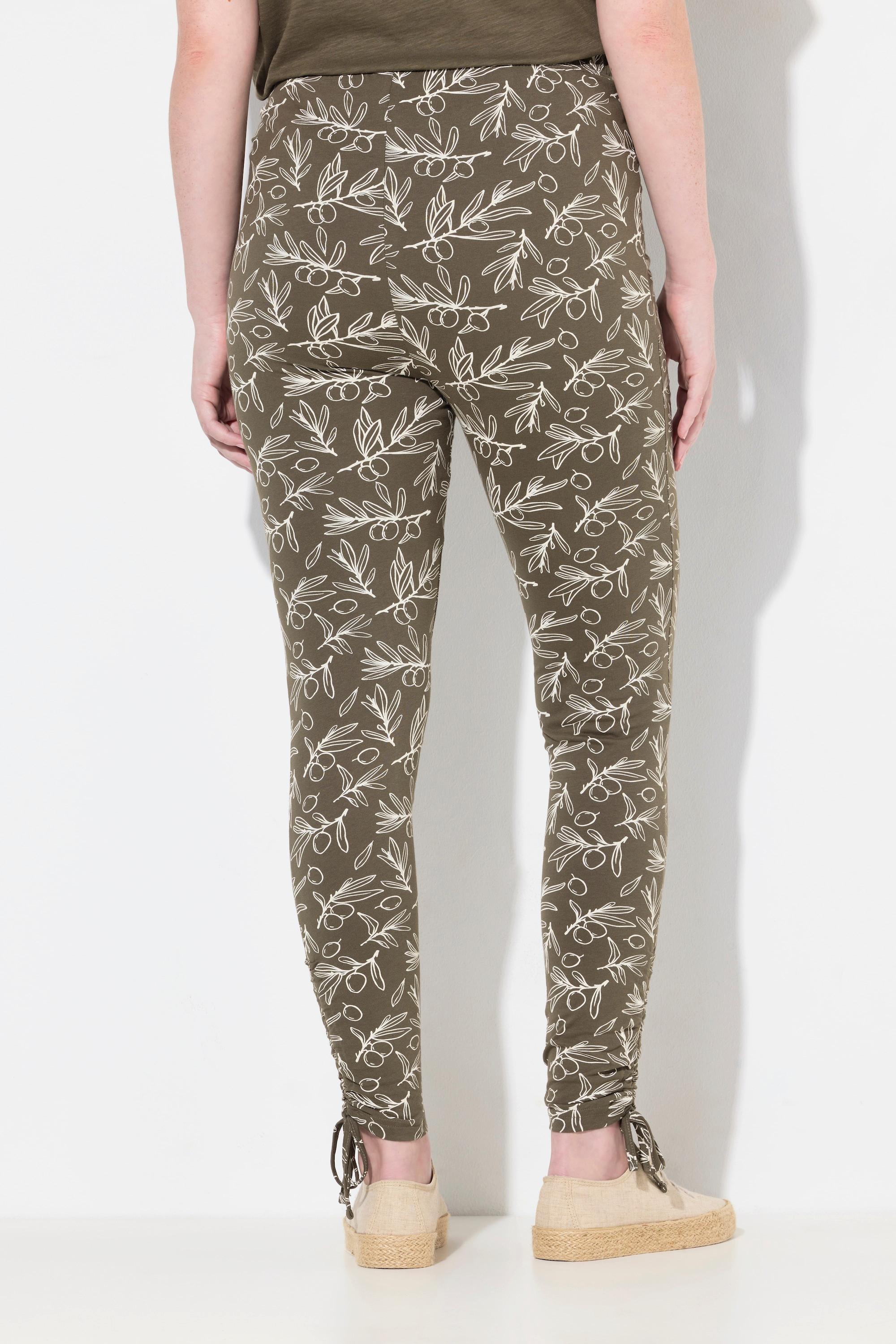 Ulla Popken Leggings Fronces Ourlet Jambe Étroite Coton Bio  