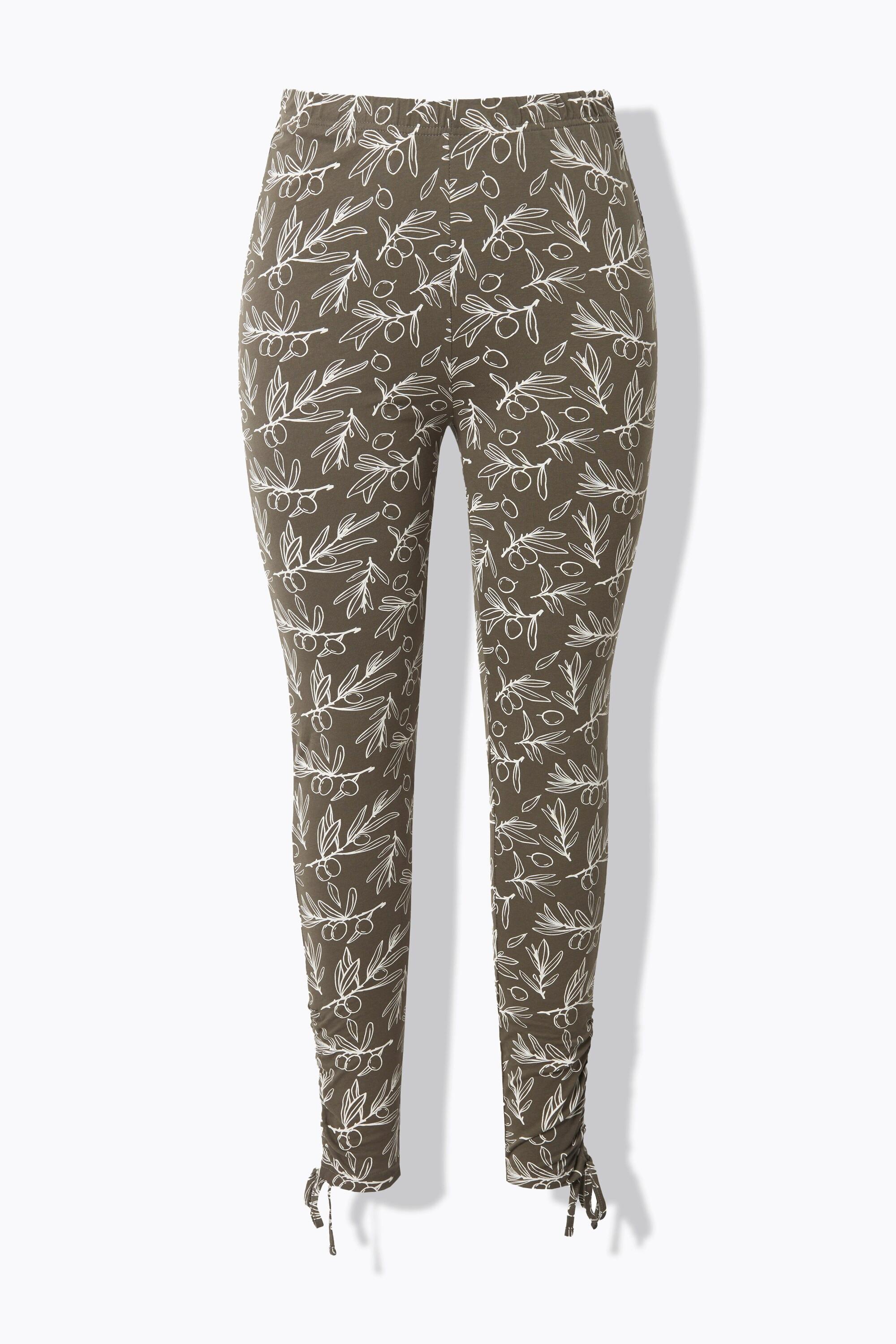 Ulla Popken Leggings Fronces Ourlet Jambe Étroite Coton Bio  