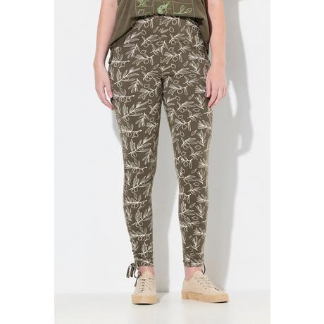 Ulla Popken Leggings Fronces Ourlet Jambe Étroite Coton Bio  