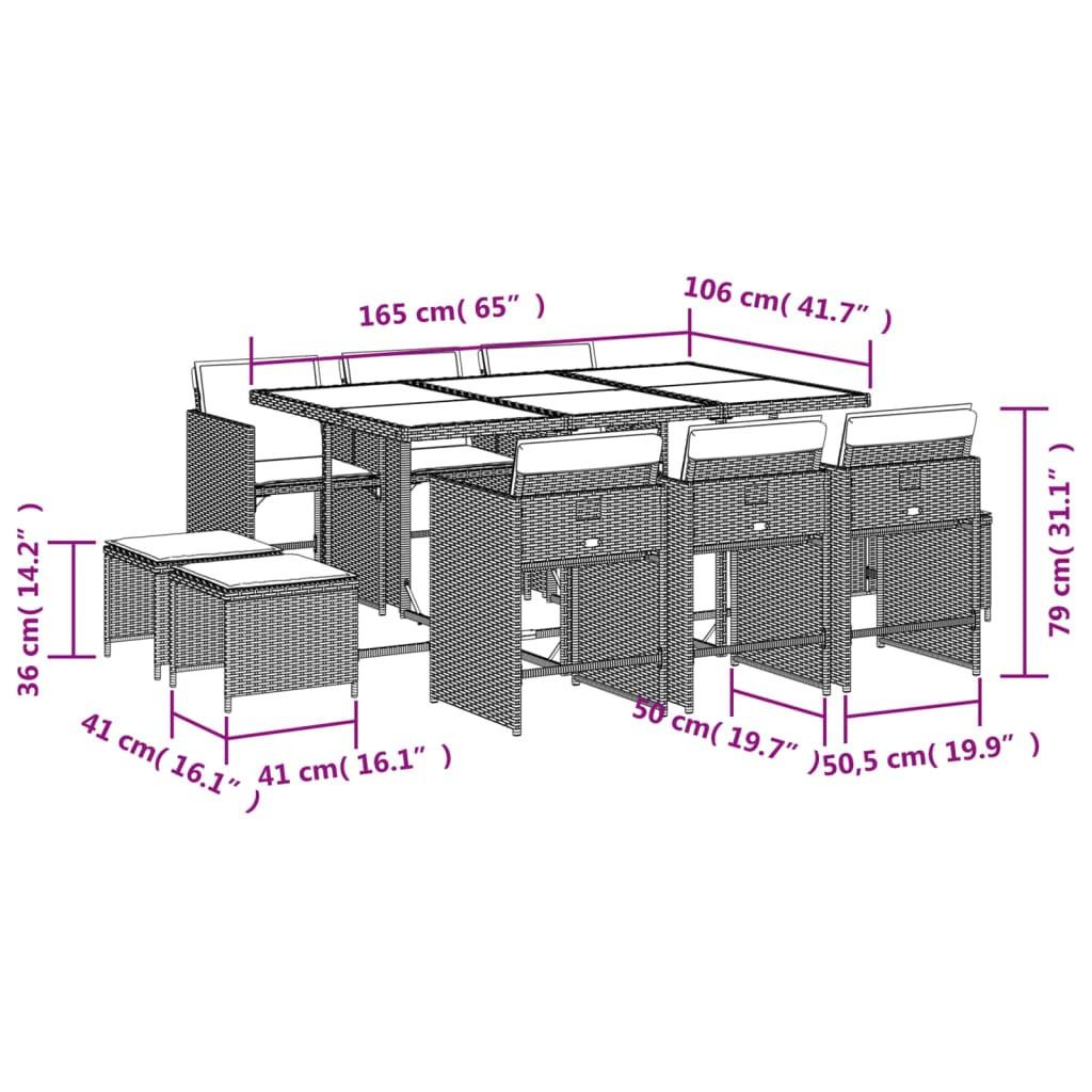 VidaXL Garten essgruppe poly-rattan  