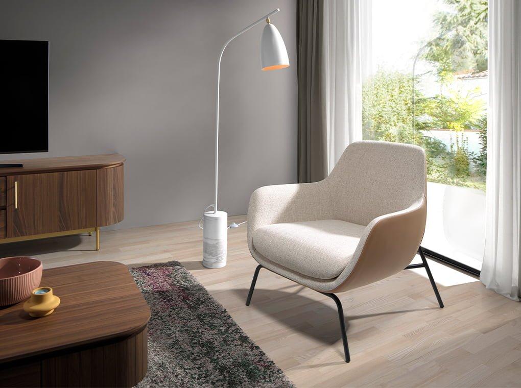 ANGEL CERDA Fauteuil en tissu et simili cuir  