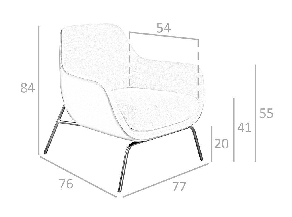 ANGEL CERDA Fauteuil en tissu et simili cuir  