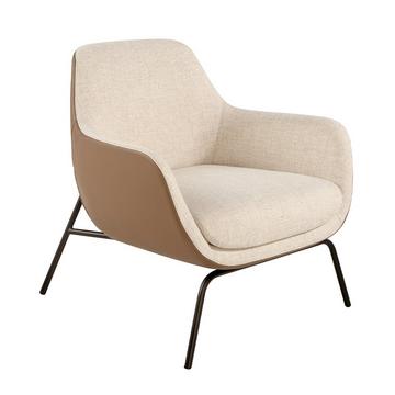 Fauteuil en tissu et simili cuir