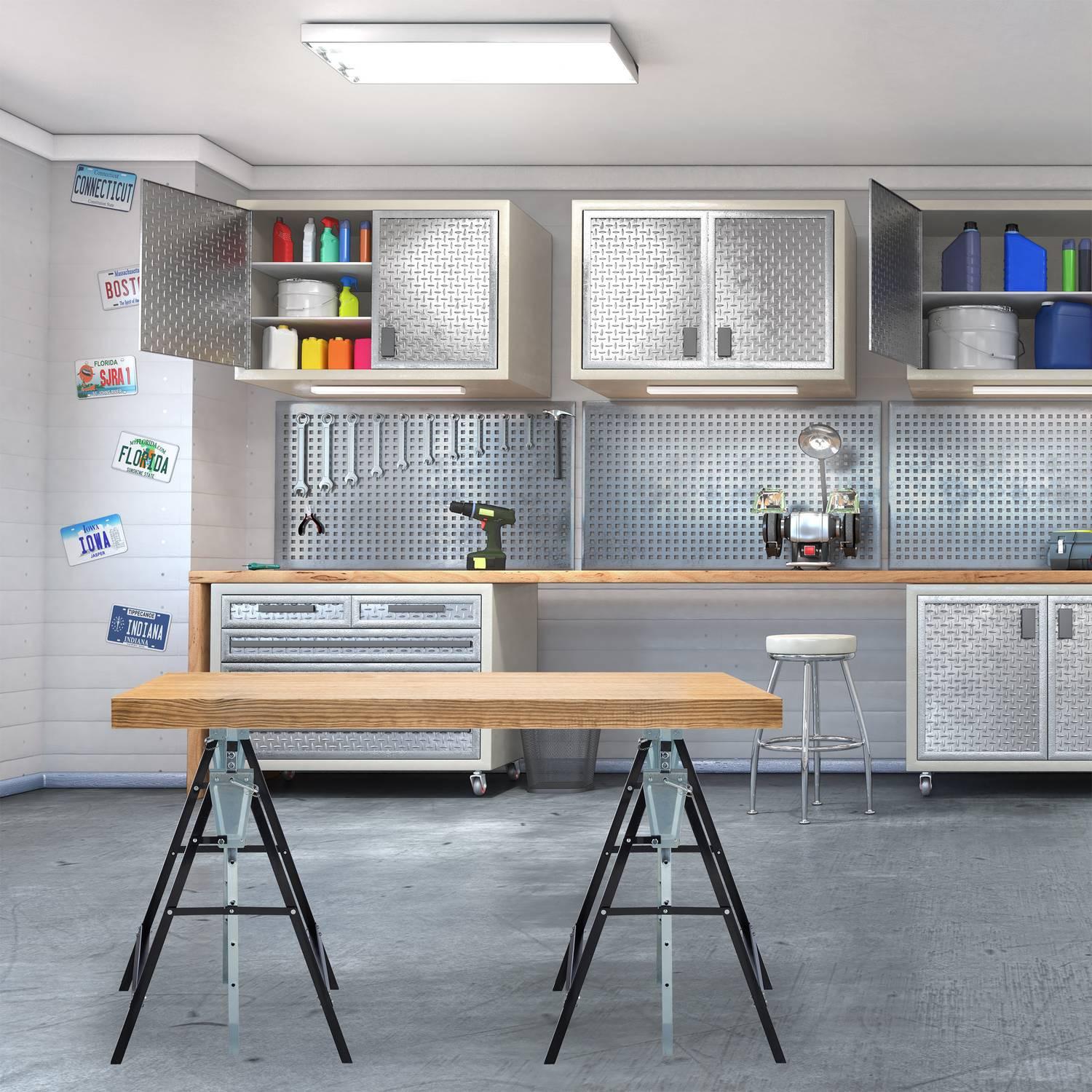 Northix Chevalet de travail en acier, lot de 2  