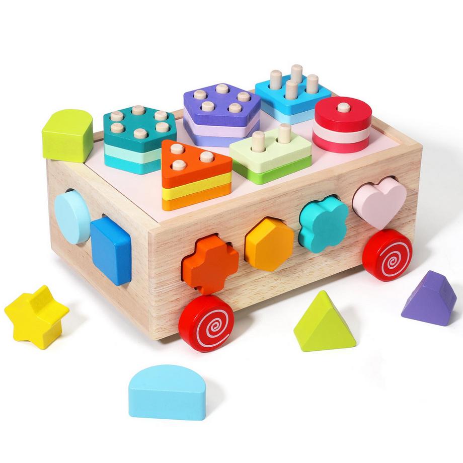 Activity-board  Hölzerne Form Sortierer Spielzeug für Kleinkinder, pädagogische Stapeln Spielzeug für Kinder 