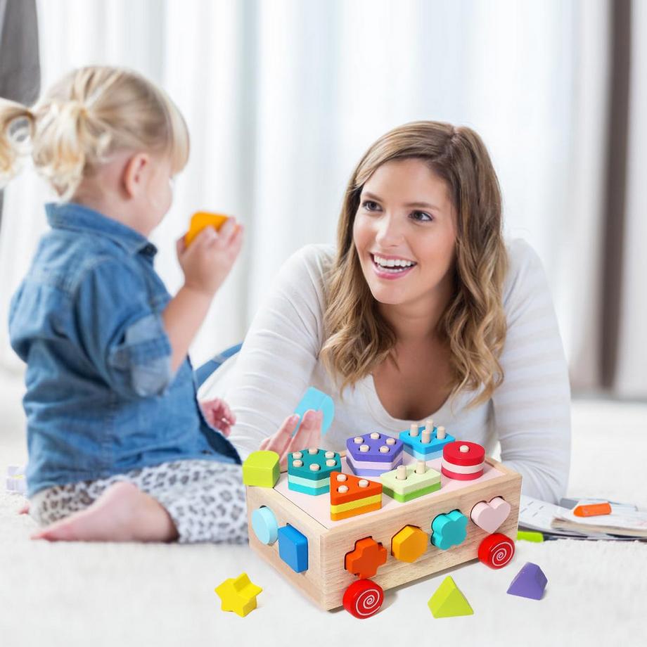 Activity-board  Hölzerne Form Sortierer Spielzeug für Kleinkinder, pädagogische Stapeln Spielzeug für Kinder 