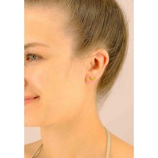 MUAU Schmuck  Ohrstecker Raupe Gelbgold 750 gelb 10x7mm 