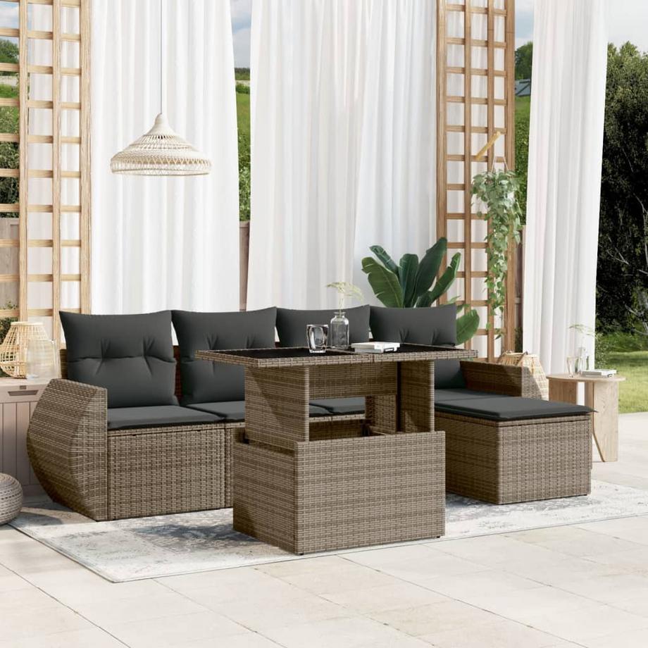 VidaXL set divano da giardino Polirattan  