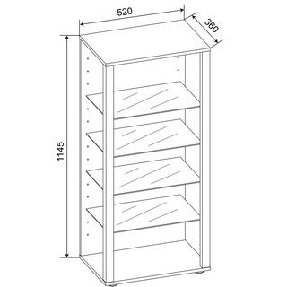 VCM Holz Glas Vitrine Sammelvitrine Glasvitrine Schaukasten Standvitrine Glasol lll  