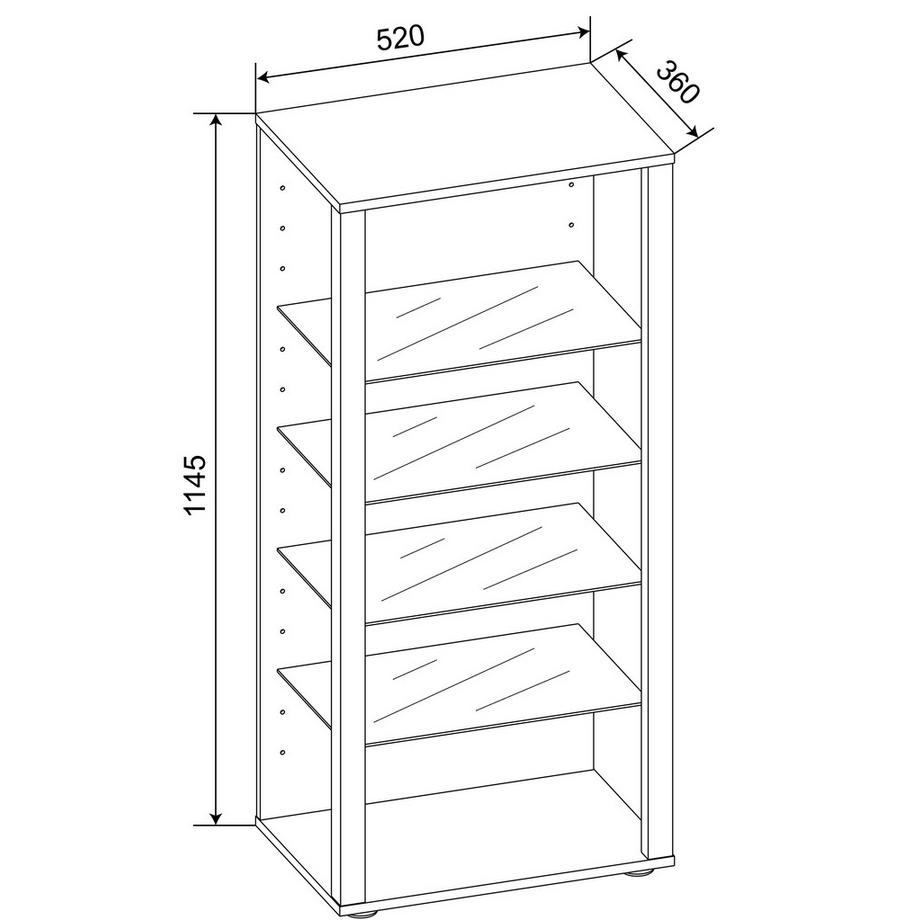 VCM Glasvitrine stehend | Vitrine Glas mit ESG-Sicherheitsglas | Maße ca. H. 115 x B. 52 x T. 35 cm | Standvitrine Glas | Modern und platzsparend | Glas  