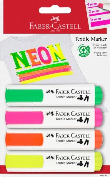 Faber-Castell FABER-CASTELL Textilmarker 1.2-5mm  4 Stück  