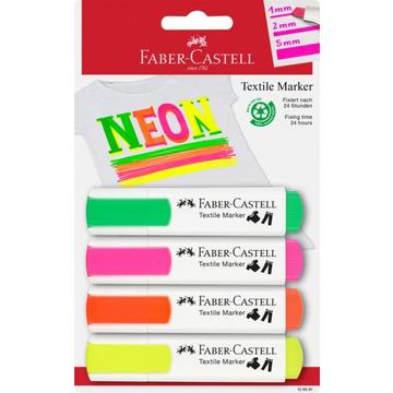 FABER-CASTELL Textilmarker 1.2-5mm 159591 multicolor 4 Stück