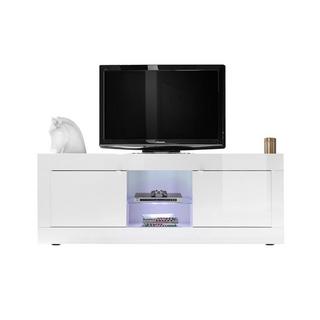 Vente-unique Mobile TV con LED e 2 ante Bianco laccato COMETE  