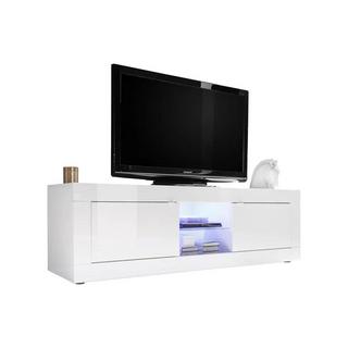 Vente-unique Mobile TV con LED e 2 ante Bianco laccato COMETE  