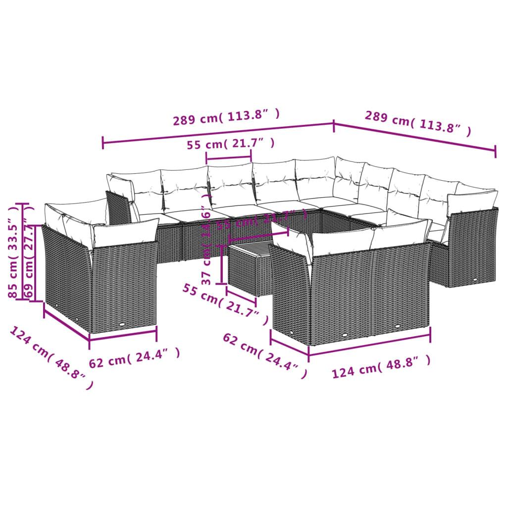 VidaXL Ensemble de canapés de jardin rotin synthétique  