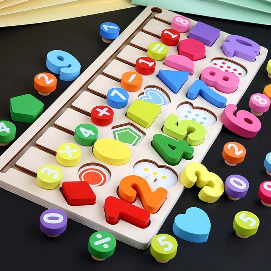 Activity-board  Blocs de bois, jouets pour enfants, jeux de puzzle, jouets éducatifs en bois pour les chiffres 
