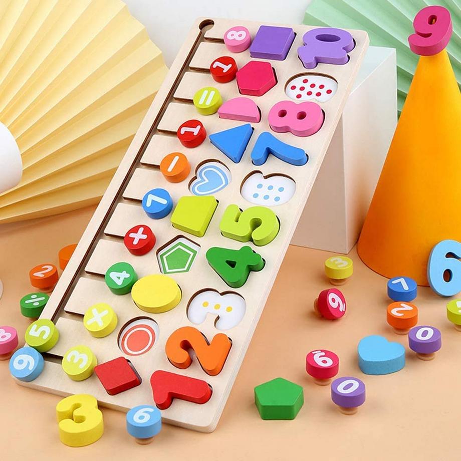 Activity-board  Blocs de bois, jouets pour enfants, jeux de puzzle, jouets éducatifs en bois pour les chiffres 