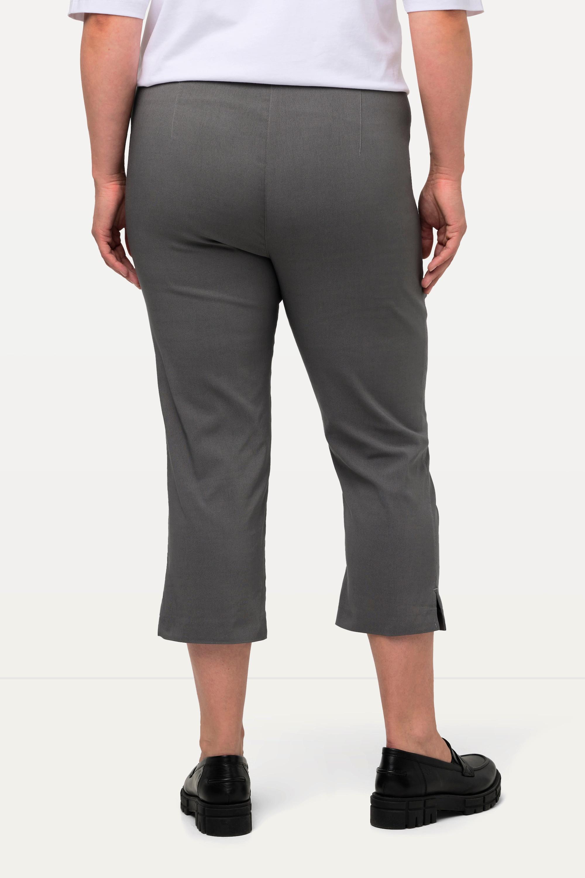 Ulla Popken  Pantalon en bengaline stretch, longueur 3/4 et taille élastique 