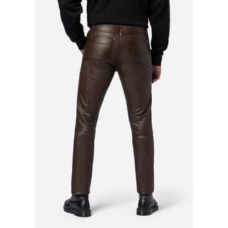 RICANO  Pantalon en cuir pour hommes Slim Fit, pantalon en cuir 5 poches en cuir d'agneau - Slim Fit 