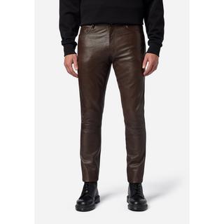 RICANO  Pantalon en cuir pour hommes Slim Fit, pantalon en cuir 5 poches en cuir d'agneau - Slim Fit 