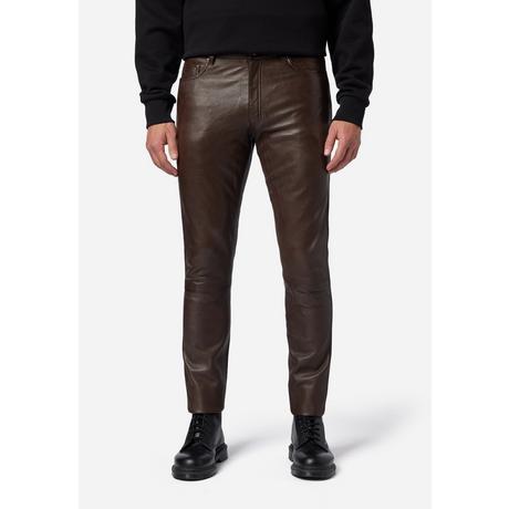 RICANO  Pantalon en cuir pour hommes Slim Fit, pantalon en cuir 5 poches en cuir d'agneau - Slim Fit 