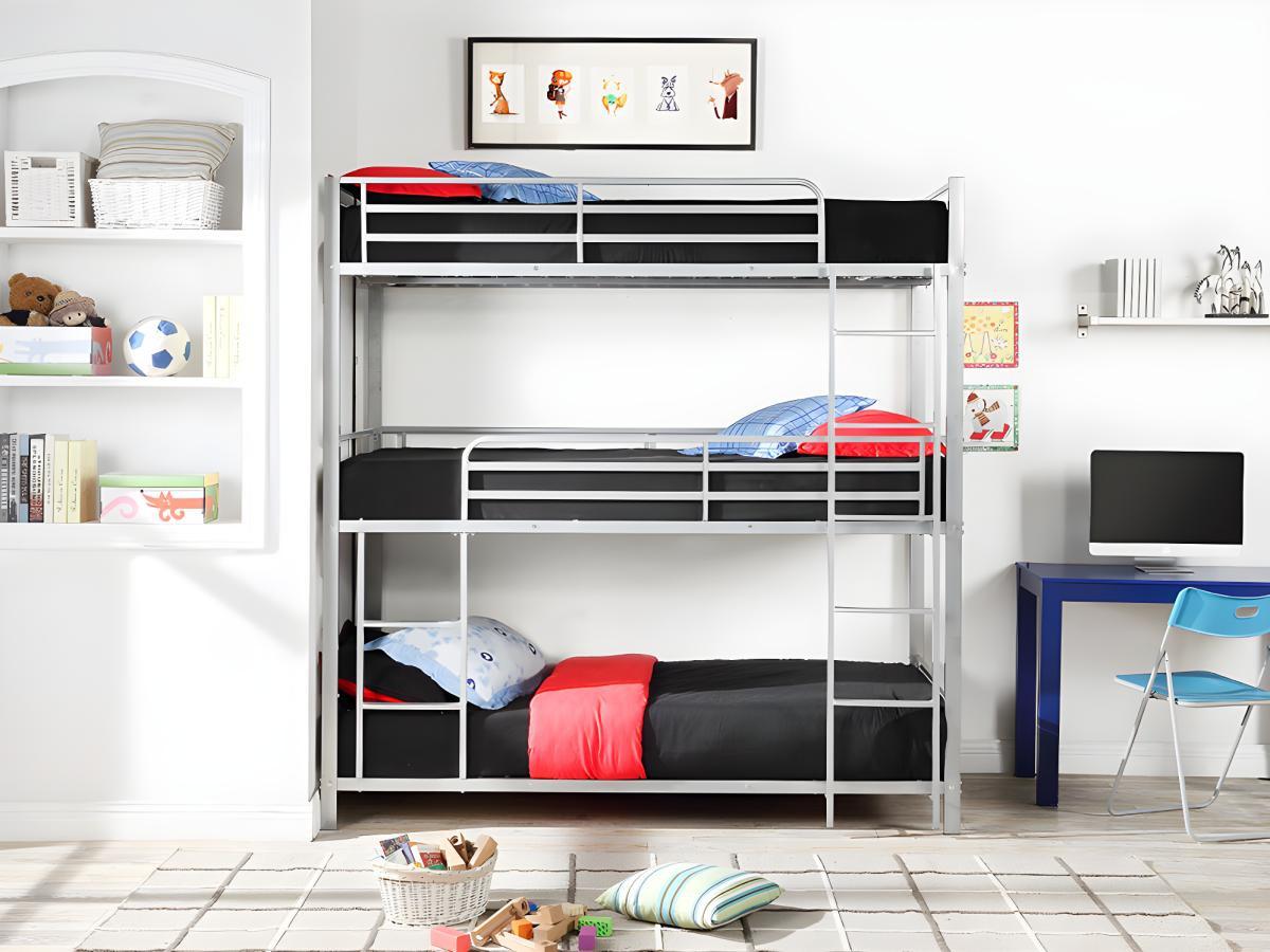 Vente-unique Lits superposés triple 3Métal ELOUAN III  