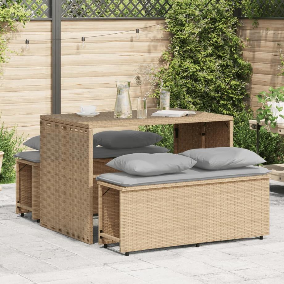 VidaXL Ensemble de salle à manger de jardin rotin synthétique  