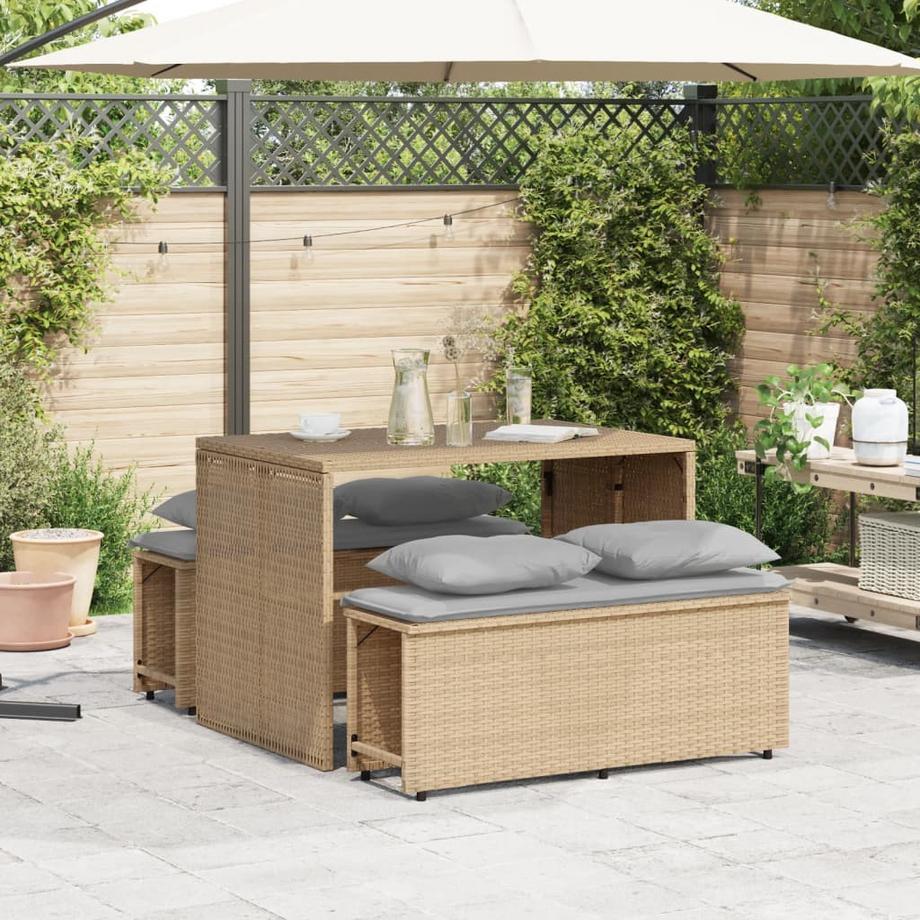 VidaXL Ensemble de salle à manger de jardin rotin synthétique  
