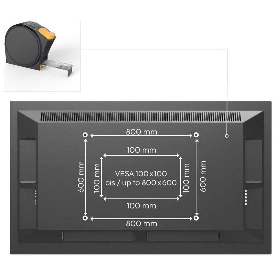 hama  HAMA TV-Wandhalterung, fest, VESA bis 800 x 600, 100 Zoll, Schwarz 
