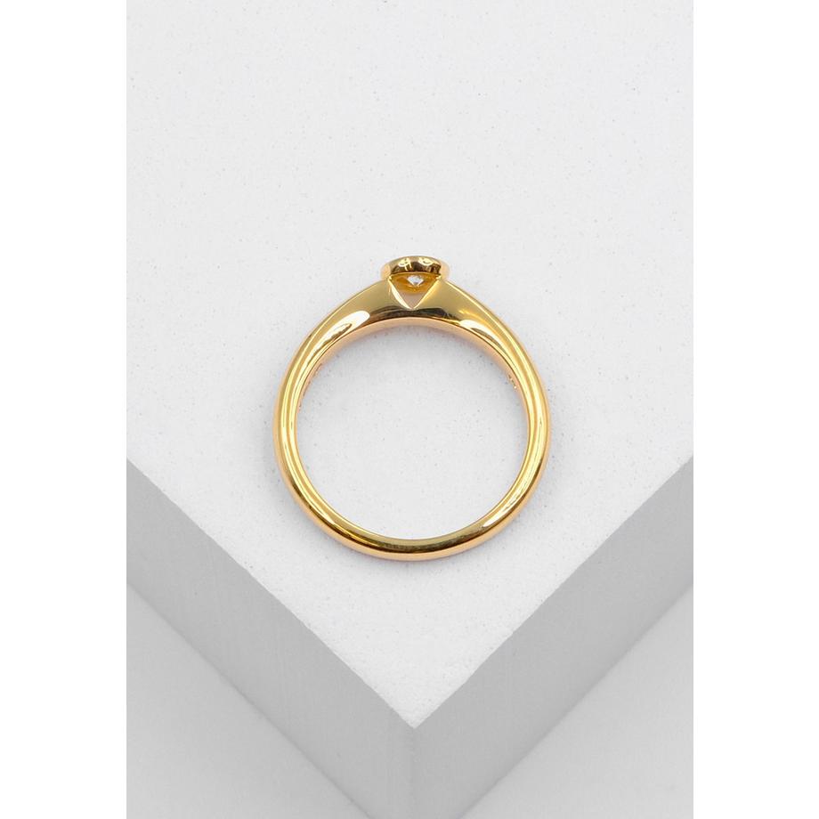 MUAU Schmuck  Solitaire Ring Diamant 0.10ct. Gelbgold 750 