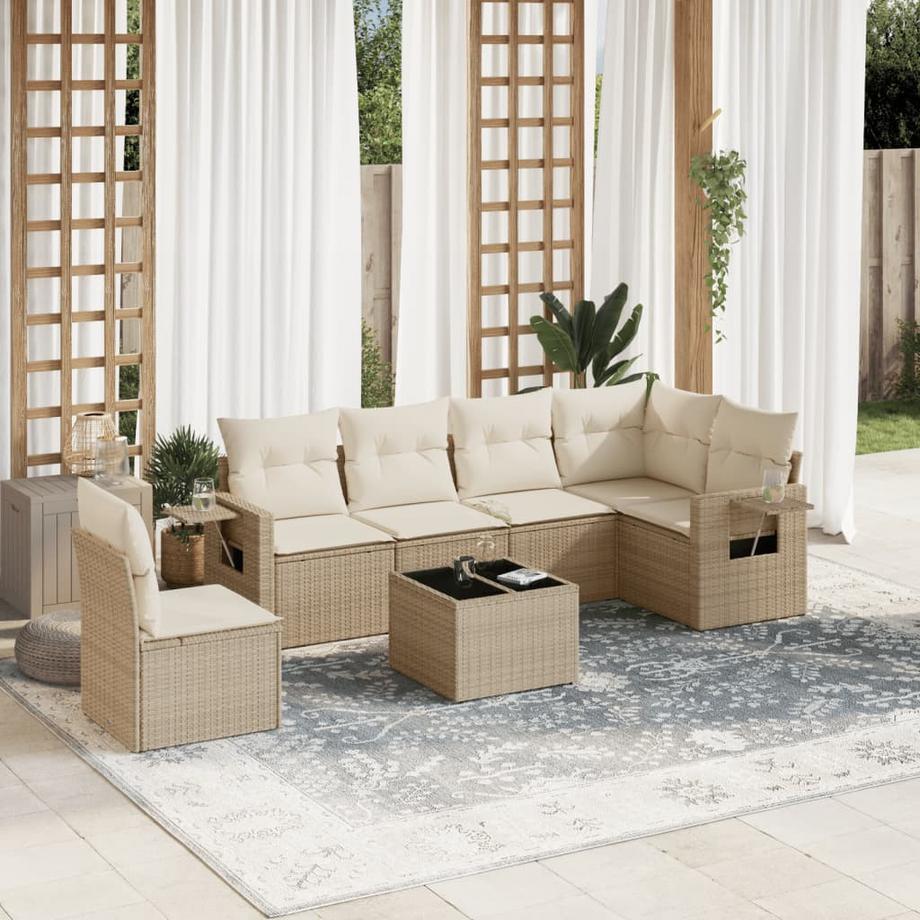 VidaXL Ensemble de canapés de jardin rotin synthétique  