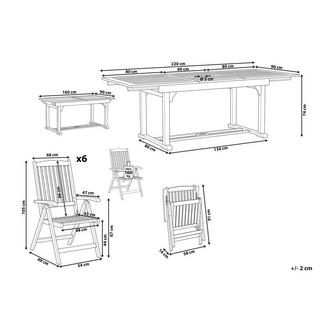 Beliani Set da pranzo da giardino en Legno d'acacia Rustico AMANTEA  