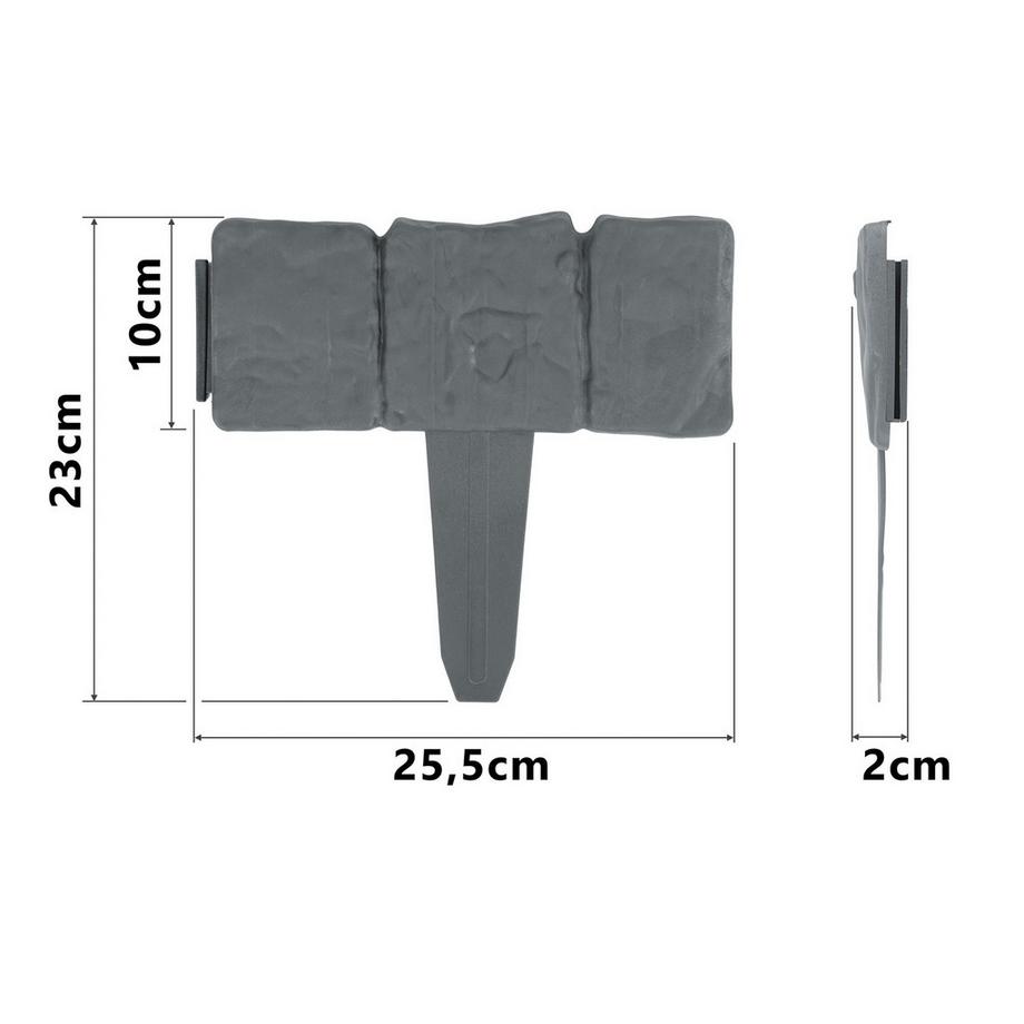 B2X  Bordure de jardin Plonos 250 cm PL-962 gris 